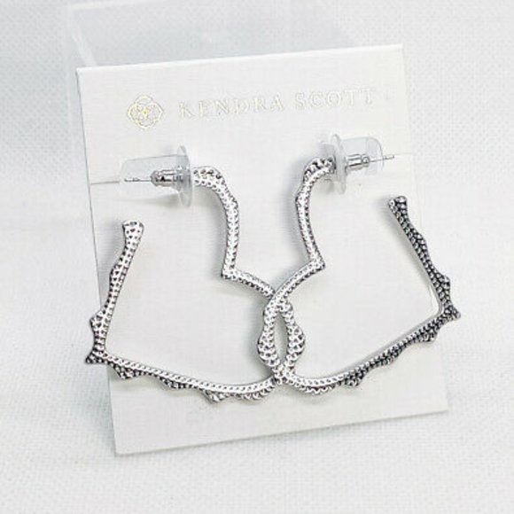 Kendra Scott Jewelry - Kendra Scott Sophee Heart Silver Hoop Earrings